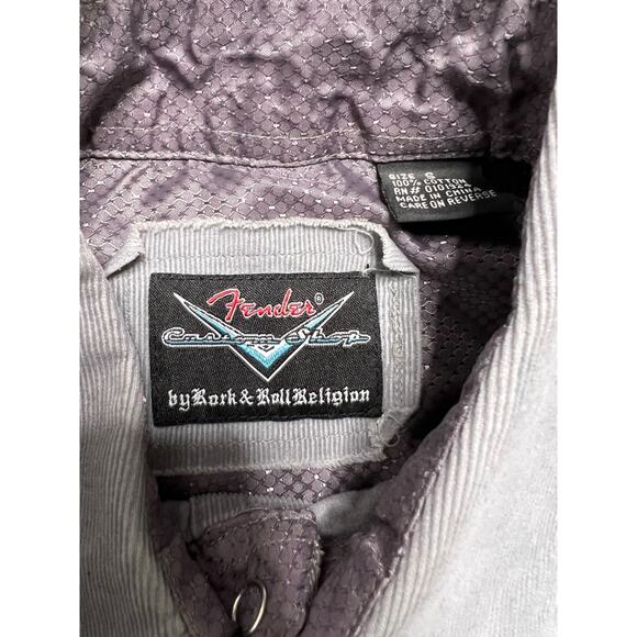 Fender Custom Rock & Roll Religion Men’s Corduroy Embroidered Long Sleeve - S - Picture 7 of 10